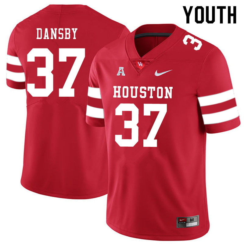 Youth #37 Deondre Dansby Houston Cougars College Football Jerseys Sale-Red - Click Image to Close